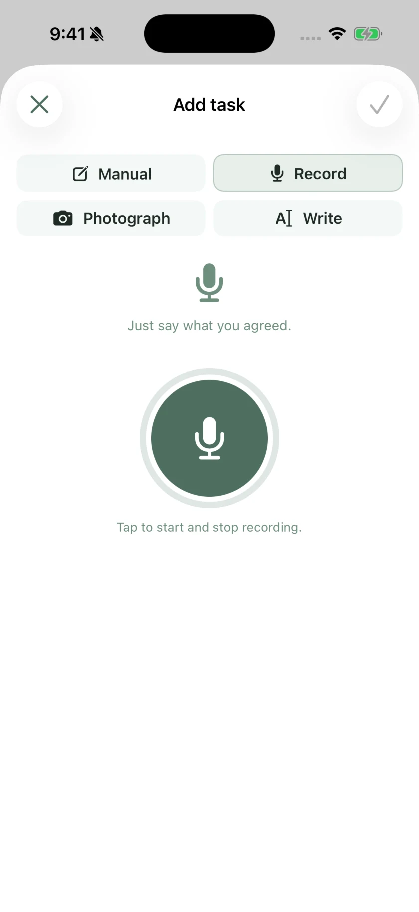 Familia voice capture interface